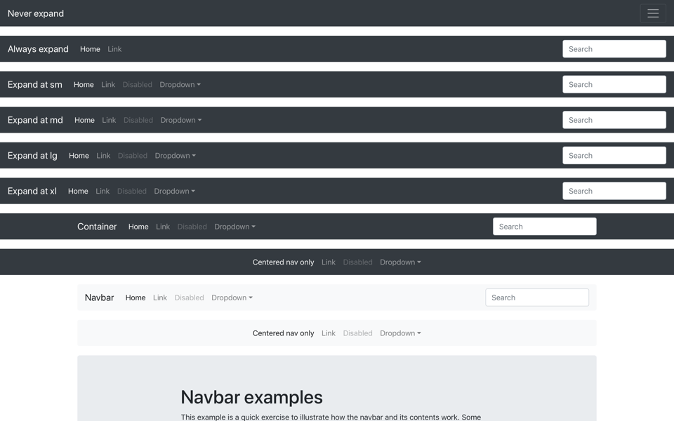 Navbars screenshot
